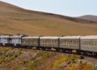 The Trans-Siberian train powers towards Ulaanbaatar
