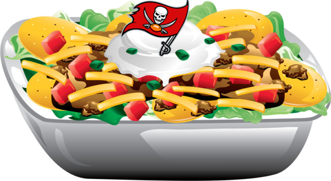 Taco Salad with a Buccaneers Flag